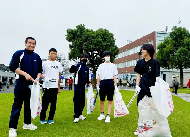 関ケ原合戦祭り2024中学生とごみ拾い_241027_1